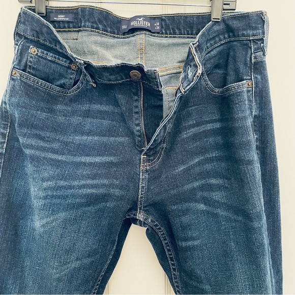 Hollister California skinny epic flex men’s dark wash jeans size 34X34 - Picture 6 of 9